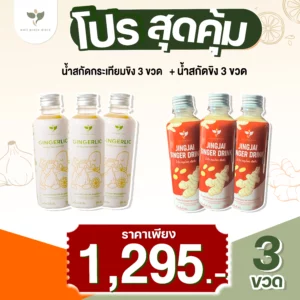 เซ็ตคู่ Gingerlic  (3ขวด)+ JingJai (3 ขวด) ส่งฟรี
